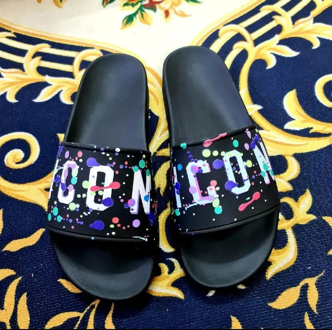 Dép Nam icon thời trang [MẪU MỚI] Slipper DéP Cao Su Quai Ngang Đế Bằng Dép Lê dé p