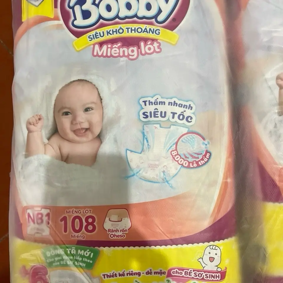 Miếng lót Bobby Newborn 1-108 miếng tặng 6 nb-s cho trẻ sơ sinh Bỉm