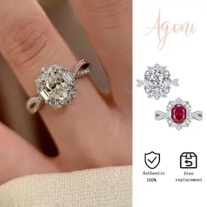 Cincin Ruby 3 Karat Baru Yang Indah Sederhana Dan Elegan