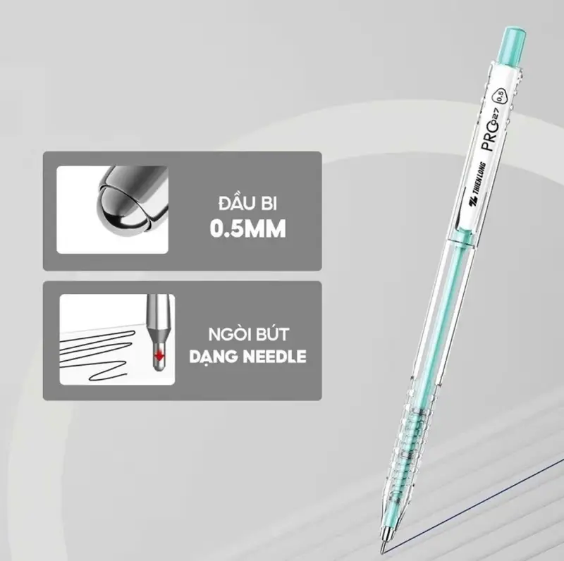 Bút bi màu pastel PRO 027 Thiên Long TL-105 mực xanh / Bút TL105 ngòi 0.5mm có ruột BPR-015 thay thế 1