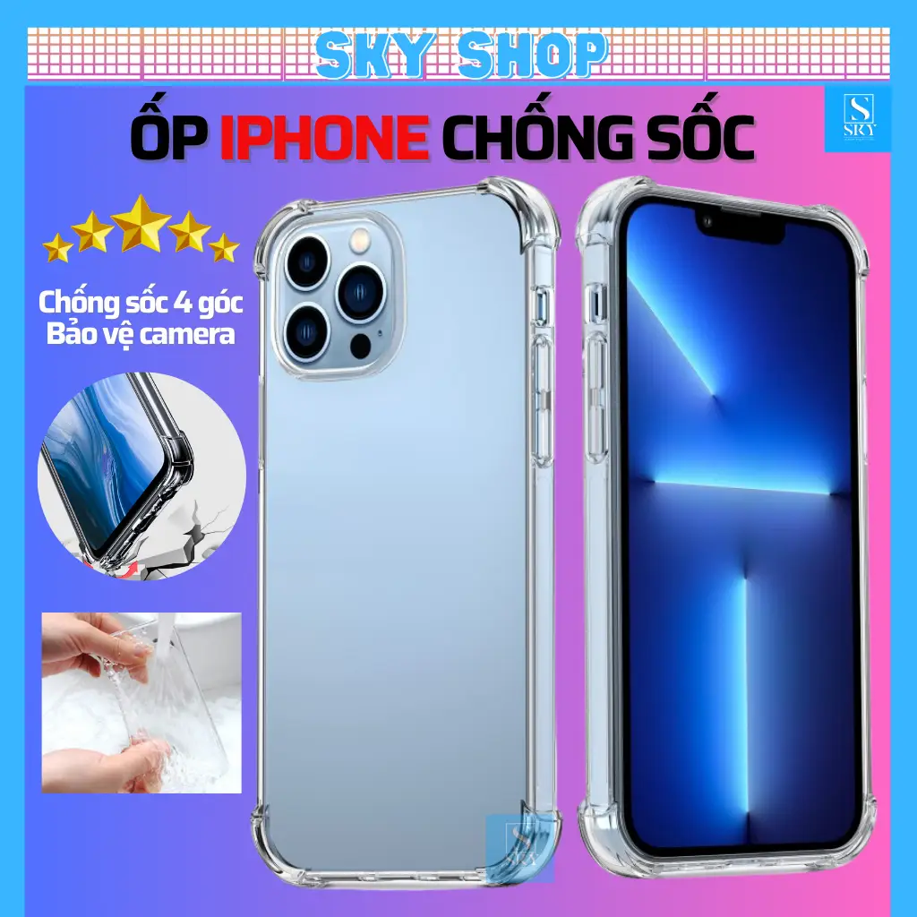 Ốp iphone trong suốt chống sốc dành cho ip 17 ProMax 17 Air 16 ProMax 16Plus 16Pro 15 Pro Max 14 Plus 13 ProMax 12 Pro Max 11 Pro Max Xs Max X 7 8 Plus - bảo vệ Camera