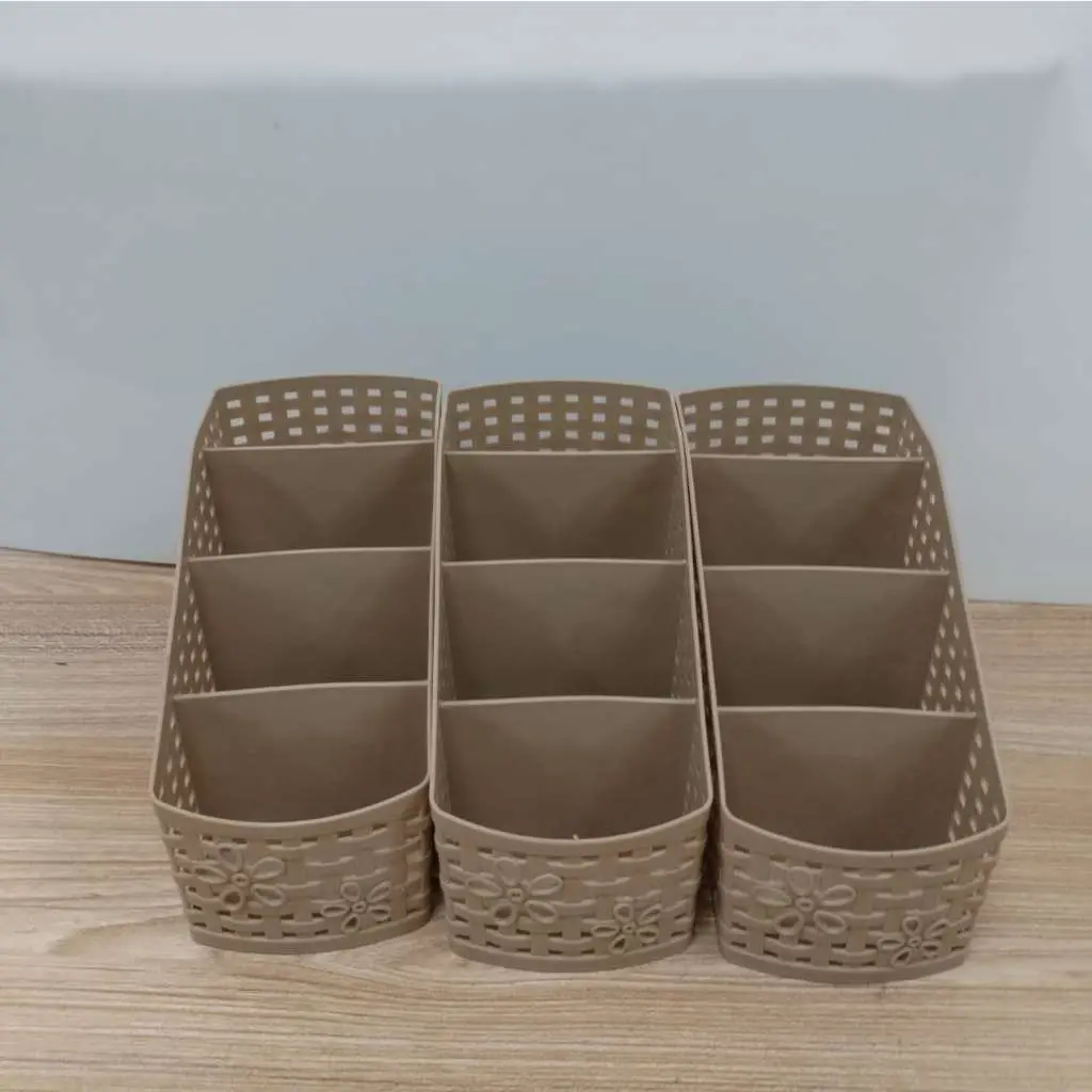 4 GRIDS REMOTE HOLDER MAKEUP COSMETIC STORAGE OFFICE DESK STATIONARY ORGANIZER