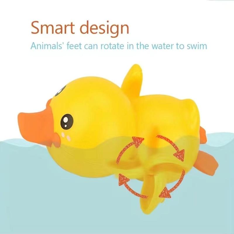 Floating Swimming Duck Bath Water Toy, 1 Count Cute Duck Design Wind Up Toy, Duck Swimming Pool Toy 8