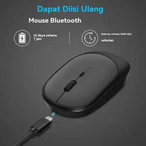 Goojodoq Bluetooth Mouse Wireless Silent Ultra Tipis Portable Rechargeable Mouse Komputer Laptop