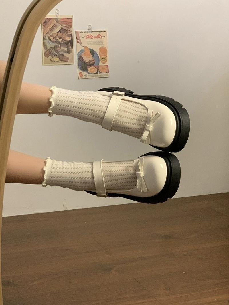 Product Introduction of [ ​ lolita shoes]Platform Mary Jane Shoes for Women British Style 2024 New Spring Autumn Japanese Style Bowknot Lolita Single Shoes[Lolita shoes] 7