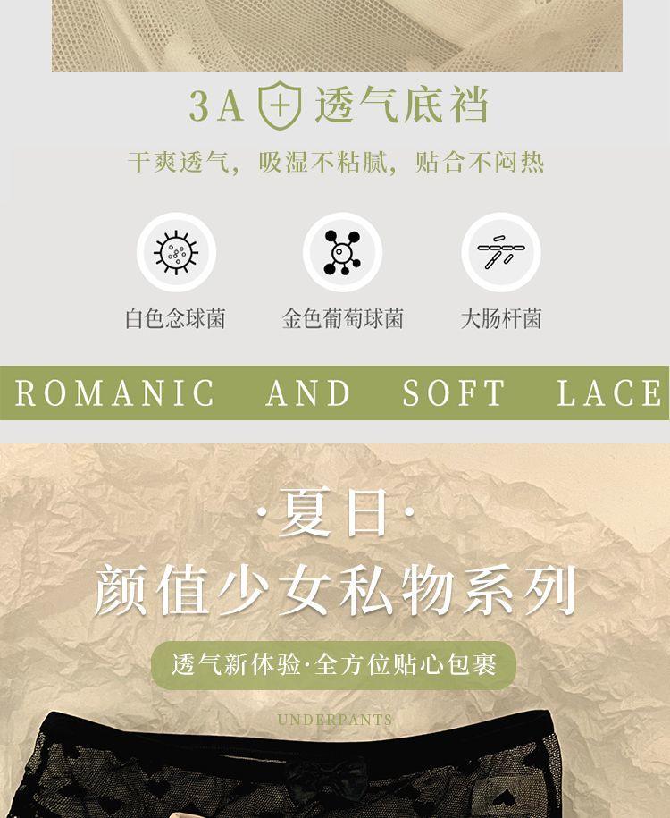 Product Introduction of Đồ Lót Ren, Dành Cho Nữ, Chất Liệu Cotton, Kháng Khuẩn, Thích Hợp Cho Học Sinh, Gợi Cảm Và Cá Nhân Hóa, Thiết Kế Quyến Rũ, cạp vừa, Quần Lót Không Đường May An Toàn, Bộ Sưu Tập 2364 Người 9