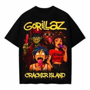 SCID Kaos Distro Gorillaz "Cracker Island" Pria Wanita Oversize | Baju Kaos Musik Vintage Streetwear Gothic Cotton Combed 20s Premium Unisex