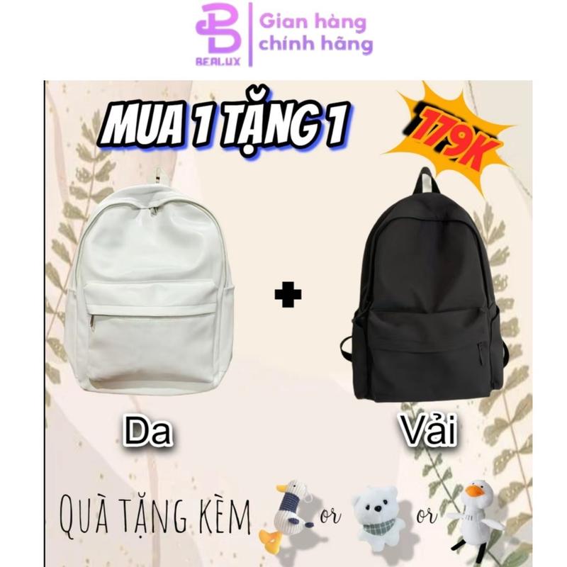 [MUA 1 TẶNG 1 (tặng kèm móc gấu ngẫu nhiên)] Balo da Pu chống nước tặng Balo vải trượt nước chống thấm nhẹ Bealux