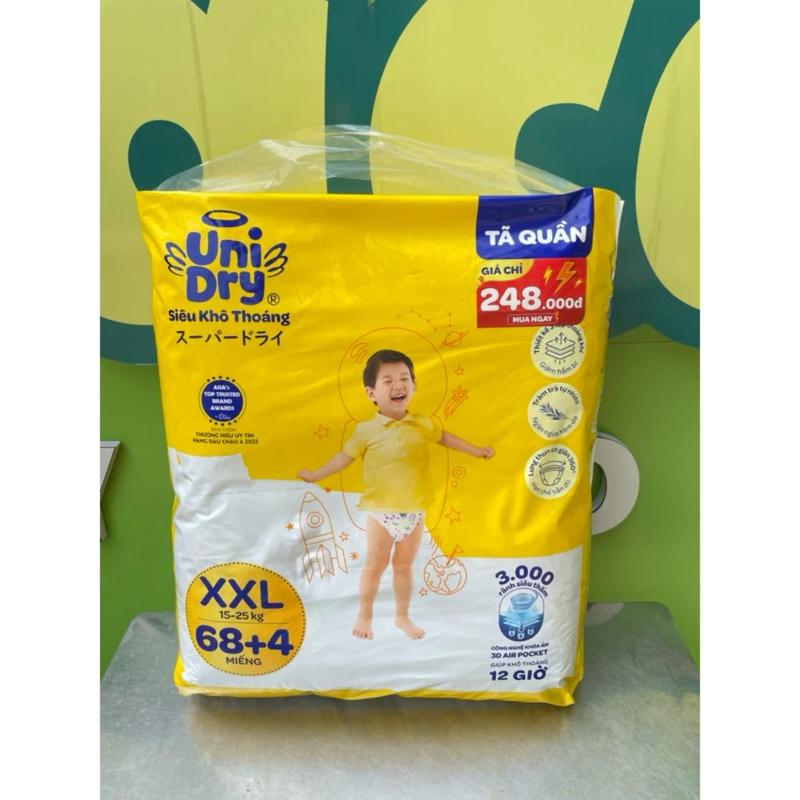 Tã quần siêu khô thoáng Unidry M68+4 L68+4 XL68+4 XXL68+4 72 miếng gói bỉm asahi