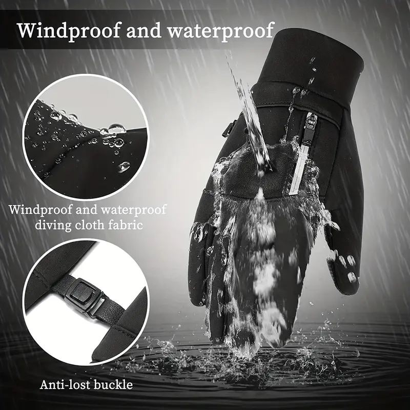 Winter Outdoor Gloves, 1 Pair Touch Screen Non-slip Waterproof Windproof Gloves for Cycling, Skiing, Hiking, Sports, Outdoor Sports Accessories, Walking Gear Walking Gear, Mountain Equipment Gloves 4