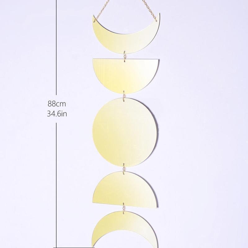 Moon Design Wall Hanging Mirror, 1 Count Creative Moon Pendant, Wall Hanging Ornament for Home Bedroom Living Room 5