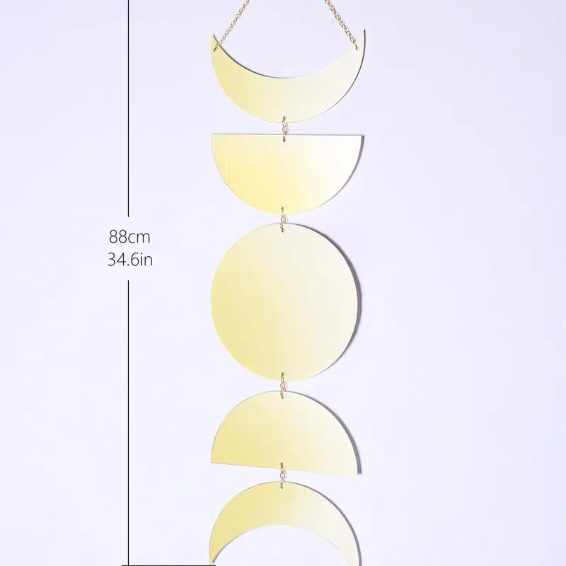Moon Design Wall Hanging Mirror, 1 Count Creative Moon Pendant, Wall Hanging Ornament for Home Bedroom Living Room 1