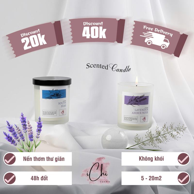 MUA 5 TẶNG 1 HŨ 200G NẾN THƠM TINH DẦU KHÔNG KHÓI ICHI CANDLE 300G - UPP SIZE 6 MÙI HƯƠNG