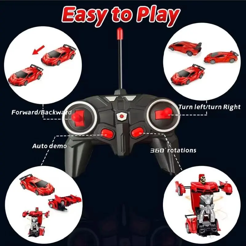 Remote Control Transformer Robot Car, 1 Box Multifunctional Remote Control Car, Cool Light Race Car Toy, Birthday Gift for Boys & Girls, Christmas Gift 5