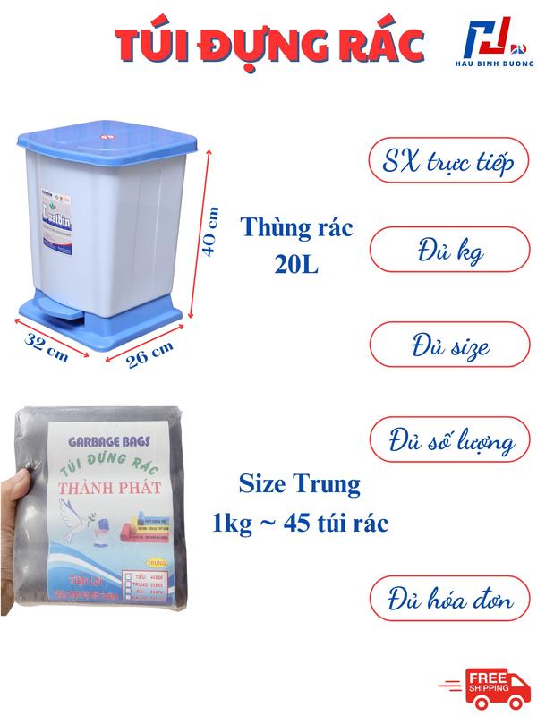 1kg Túi đựng rác tự phân hủy loại tốt, Túi rác sinh học Kitchen 5
