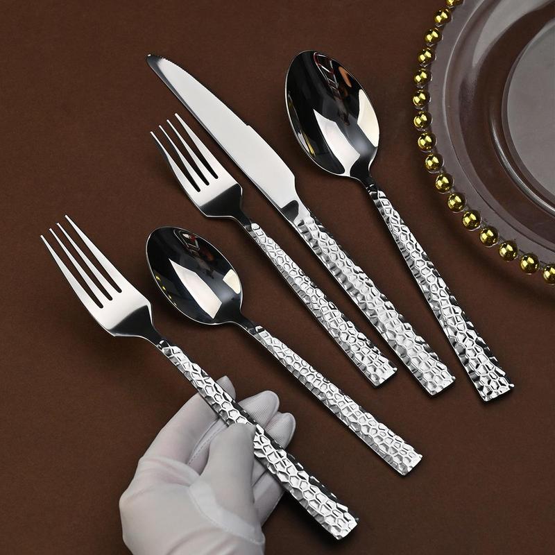 Stainless Steel Flatware Set, 5/20pcs Stainless Steel Tableware Set, Home Kitchen Utensil Set 3