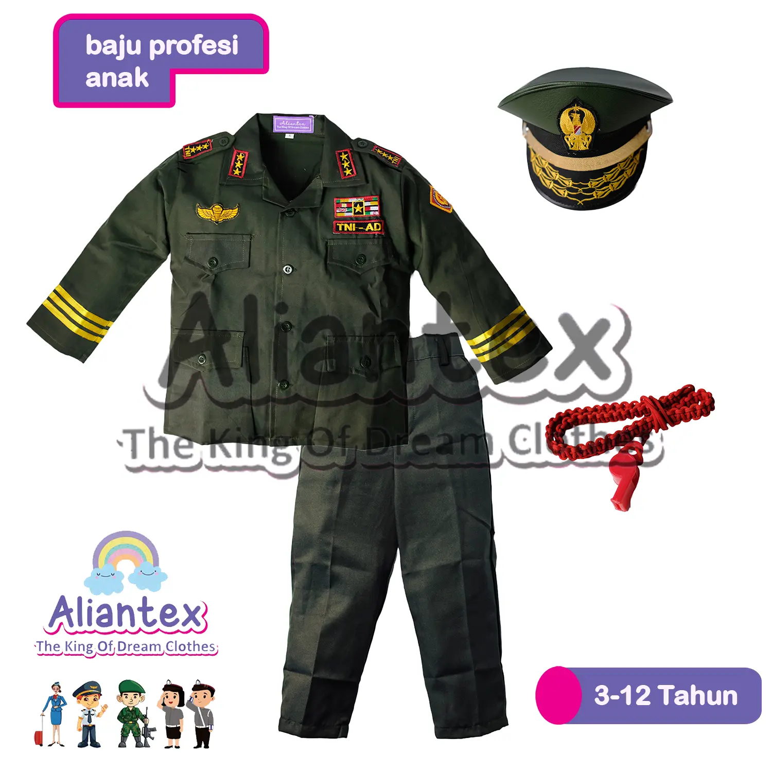BAJU PDU ANGKATAN DARAT (AD) ANAK/BAJU PROFESI ANAK
