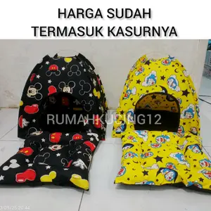 TENDA KUCING DAN ANJING UK 45x45 jumbo motif LUCU free kasur