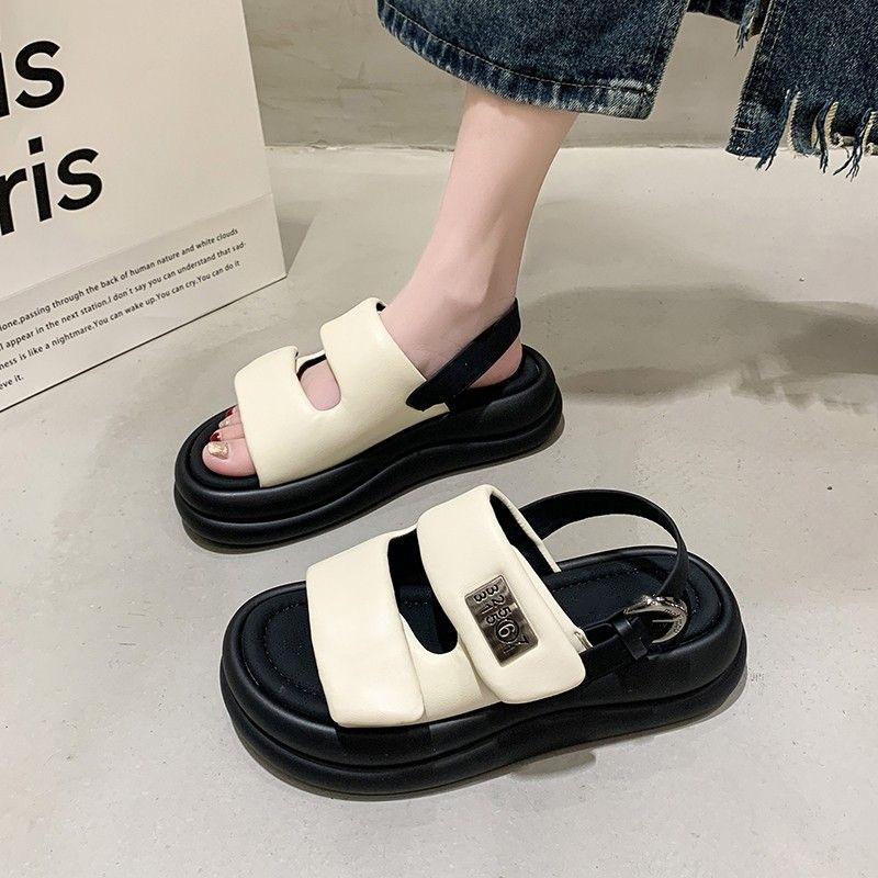 Dép Nữ, Thời Trang, Đế Độn Quai Dán, Phong Cách Thể Thao, Đế Mềm, Nhẹ, Thích Hợp Đi Biển Thường Ngày Dép La Mã, Hàng Mới Về Năm 2024,dép nữ đẹp DéP GiàY Shoes 2