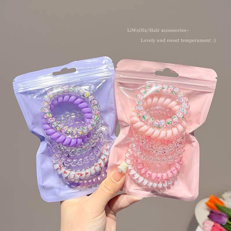 Set 6 Dây Buộc Tóc Cho Nữ Dạng Xoắn Nhiều Màu Siêu Hot Mẫu Mới- Women   i211   