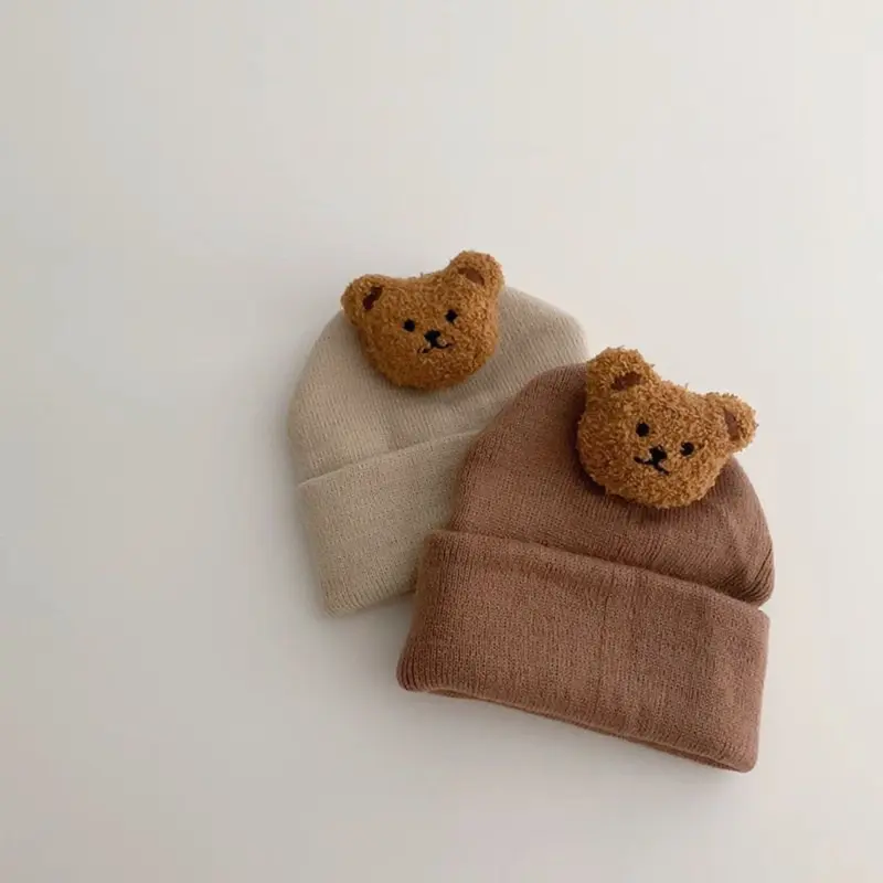 Brownieground 0-1 Tahun | Kupluk Rajut Bayi Anak Laki Laki Dan Perempuan Lucu Impor Premium Ala Korea Motif Bear 0