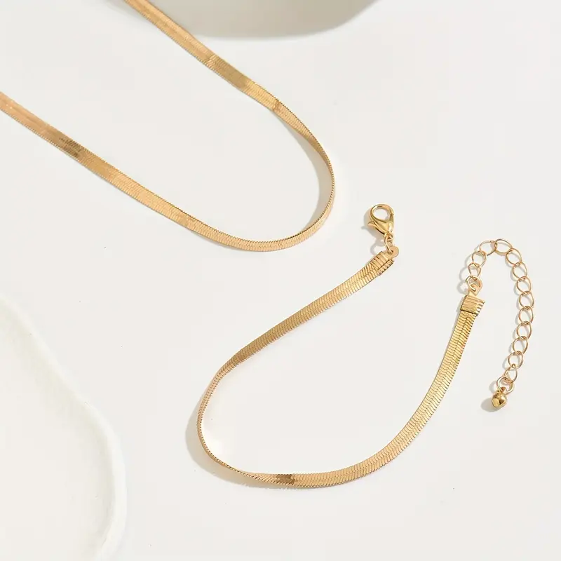 [Iron  Necklace and Bracelet] [1set Classic Simple Jewelry Set] Jewelry Set for Women, Sexy Simple Style, Iron  Necklace and Bracelet Combo, Versatile Daily and Vacation Accessory, for All Seasons heart chain men 3