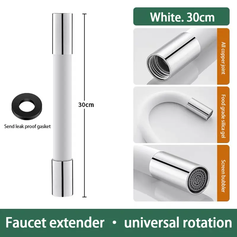 Bộ Mở Rộng Vòi Nước, Có Thể Xoay 360 °, Tăng Áp Nhà Bếp, Cho Vòi Nước Nhà Bếp Và Phòng Tắm, Đầu Nối Ren Đực, Chống Bắn Nước 2