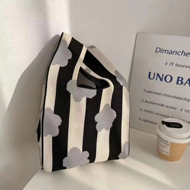 Tas Belanja Rajut Tas Tangan Wanita Lucu Style Korea Tote Bag Rajut Handmade Tas Anyaman 5