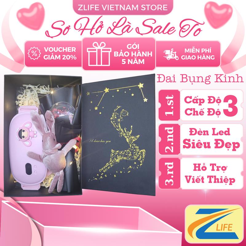 Máy Massage Làm Ấm Bụng, Đai Chườm Nóng Bụng Kinh Hình Thỏ Cho Phái Nữ Đến Kì Dâu