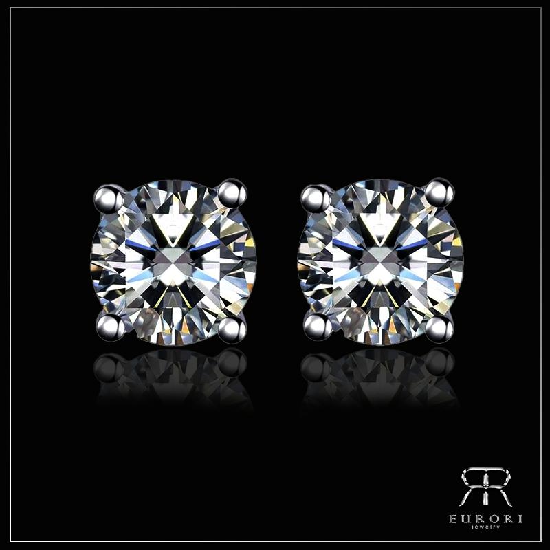 Bông tai nụ đá tròn chốt đẩy bạc s950 đá cz cao cấp 2ly,3ly,4ly,5ly,6ly,7ly,8ly,9ly đủ size cho nam nữ. Khuyê tai bạc hoa khuyên diamond ear