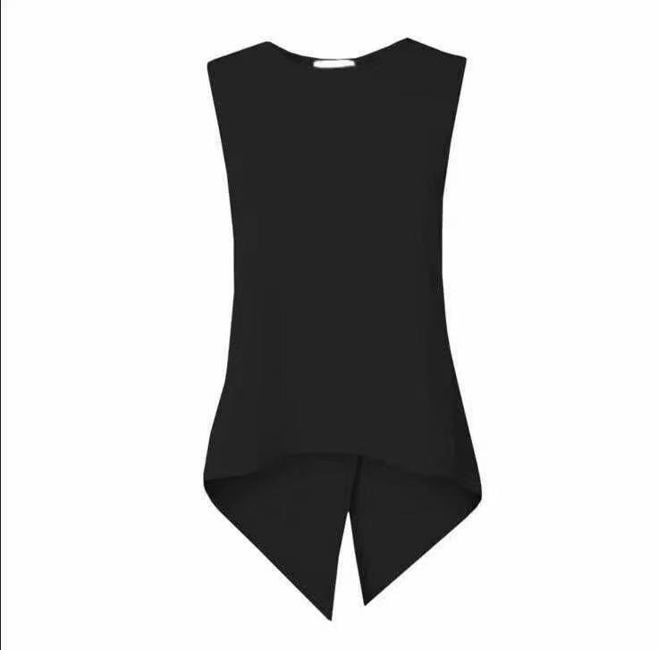 Product Introduction of Áo Thun Hở Eo Chéo Lưng Bất Đối Xứng Phong Cách Âu Mỹ Áo Không Tay Gợi Cảm, Màu Trơn Cổ Tròn, Xu Hướng Năm 2024 7