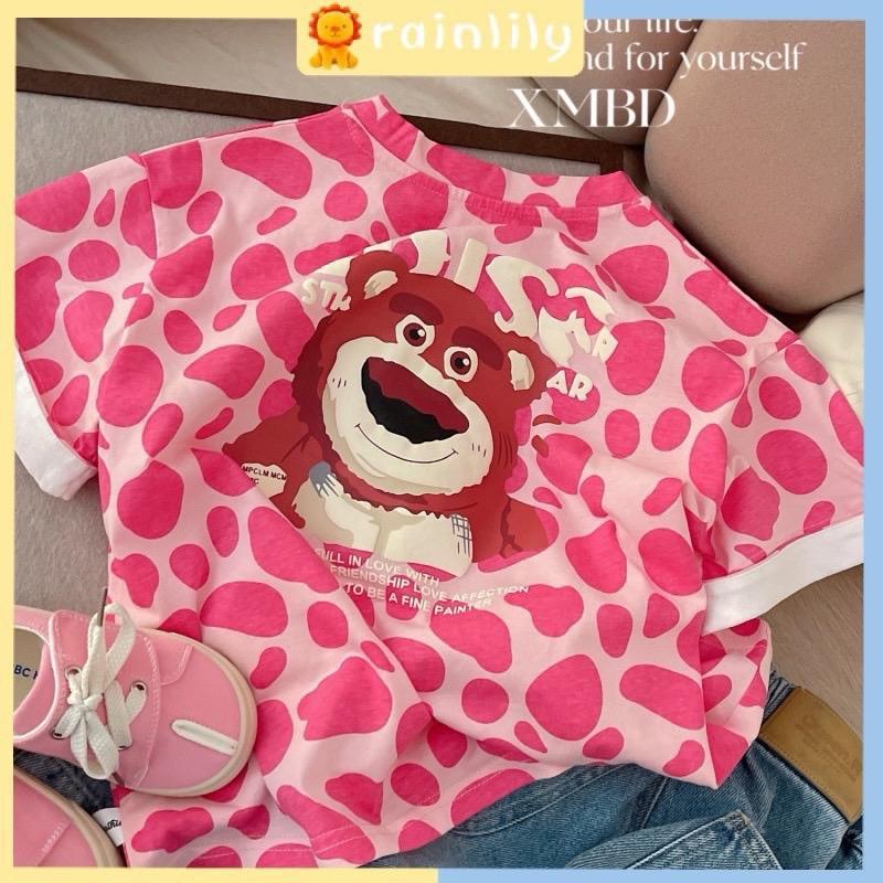 D35 Quần đùi và Áo cotton in hoạt hình (tay ngắn) Cho Bé Gái 12-35kg Nhà Mộc Baby Store