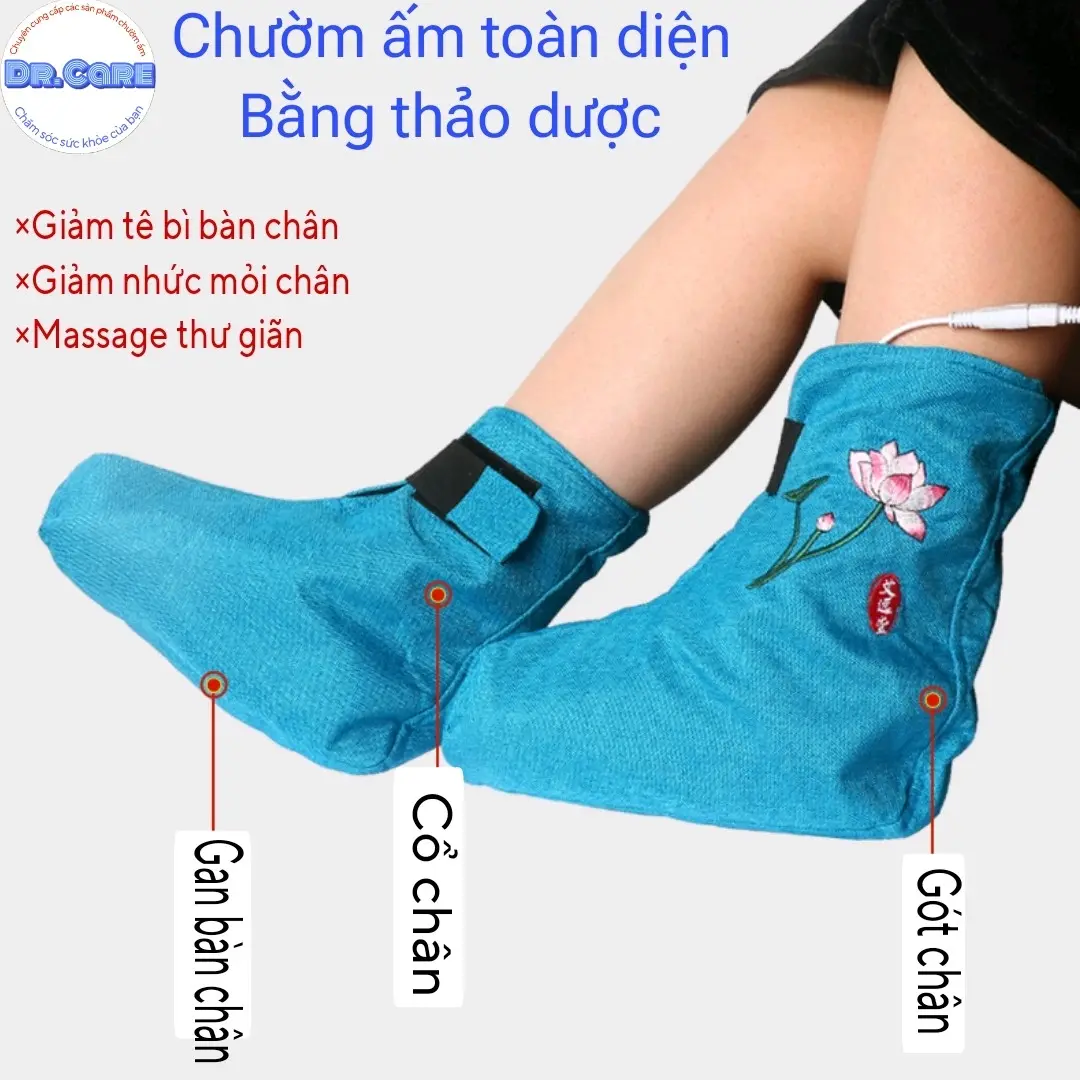 Túi Chườm Chân Thảo Dược, Giày Ủ Ấm Bàn Chân, thảo dược Ngải Cứu