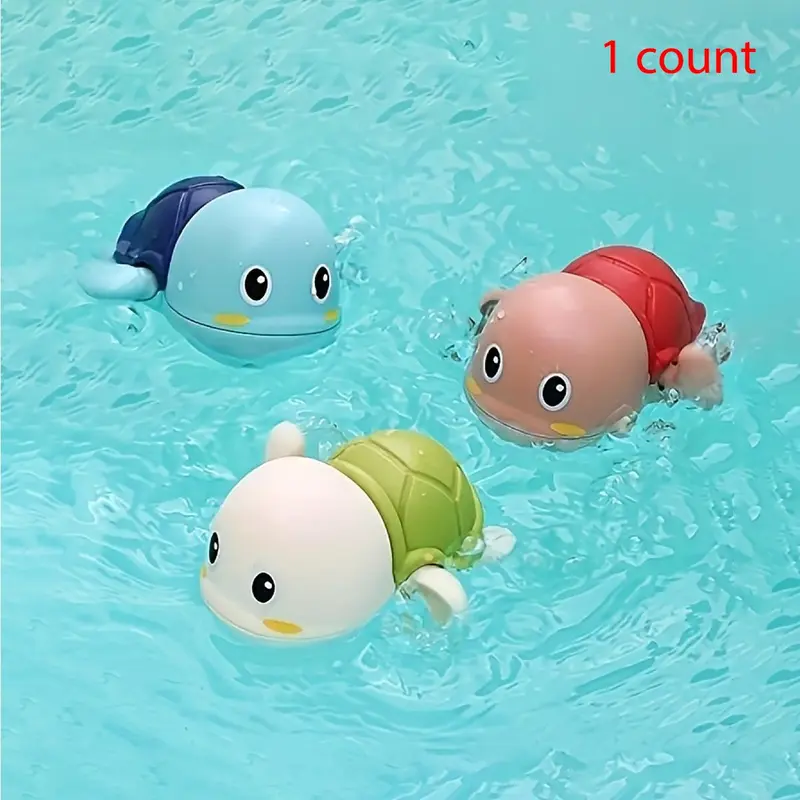 Random Cartoon Turtle Design Bath Toy, 1 Count Cute Animal Design Wind Up Bath Toy, Bath Toy For Kids 0