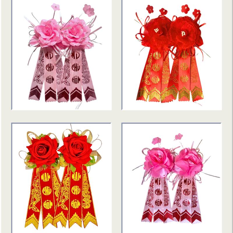 SET 1 CẶP HOA CÀI ÁO ĐÁM CƯỚI, HAI HỌ, HOA CHỦ HÔN, NHÀ TRAI NHÀ GÁI