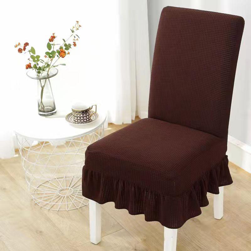 Skirt Chair Cover Dining Stretchable Universal Knitted Thick Elastic Antifouling Seat Cushion 2