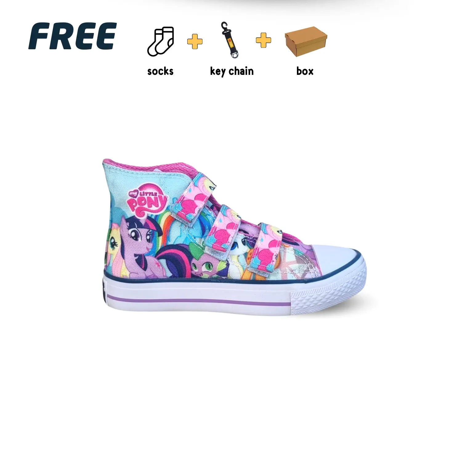 Sepatu Anak Perempuan Karakter Little Pony Perekat Cantik Fashion Motif
