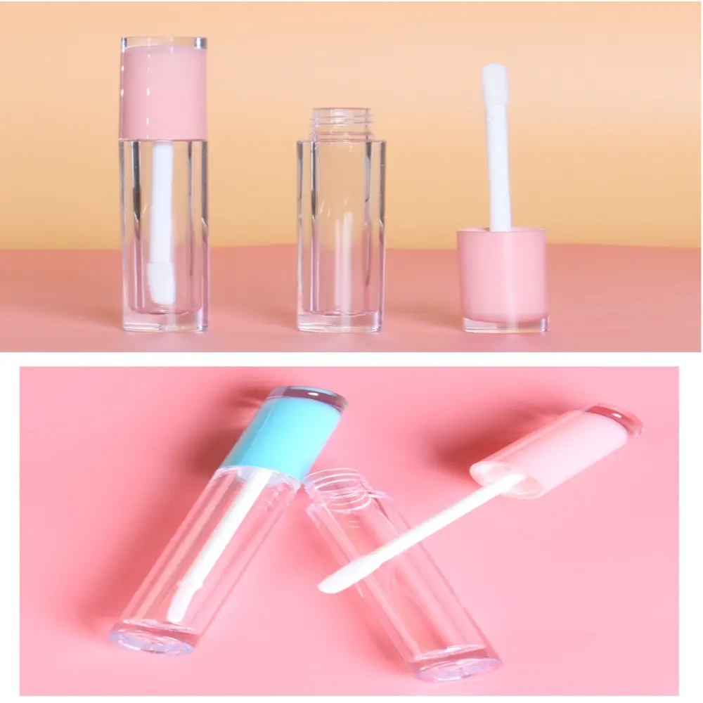 Ống Son Bóng Tròn, Ống Son Bóng Xịt Bên Trong, Trong Suốt, Chai Rỗng, Dung Tích 5ml