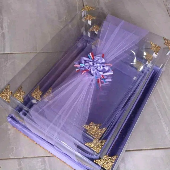 Kotak Hantaran Pernikahan Model Tile isi 4 pcs - Kain, Hadiah buket bunga souvenir