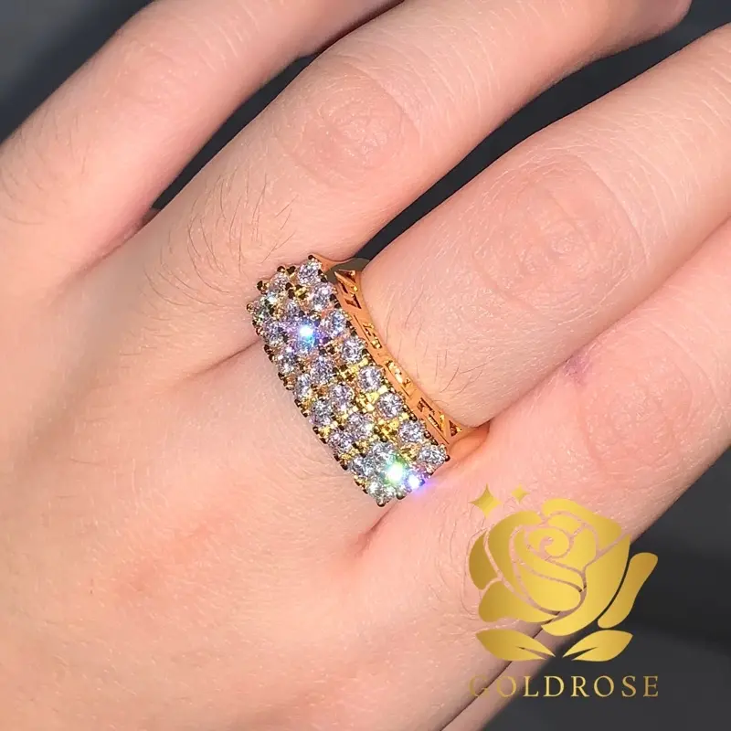 Cincin Couple Titanium 3Baris Lapis Emas 18k ANTI KARAT