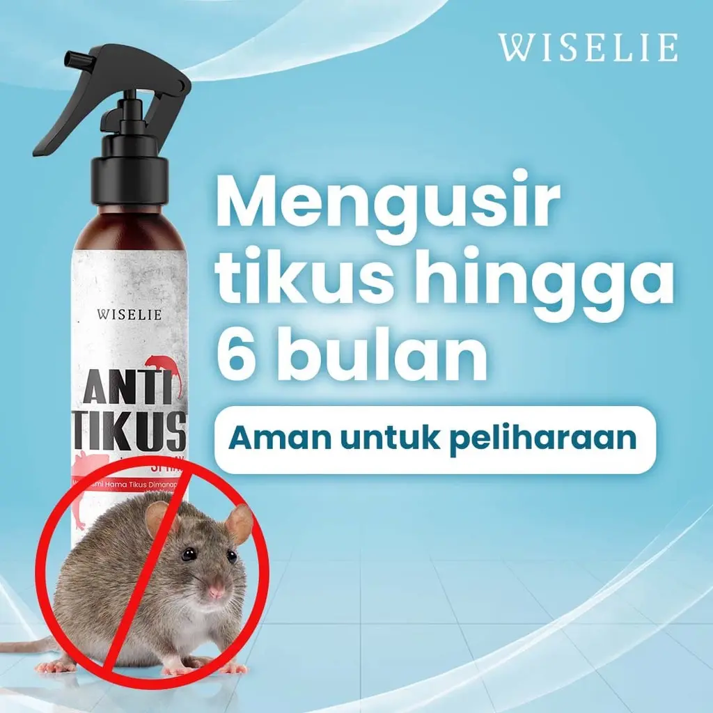 Cairan Semprot Anti Tikus Wiselie 250ml - Ampuh dan Aman untuk Manusia dan Hewan Peliharaan - Spray