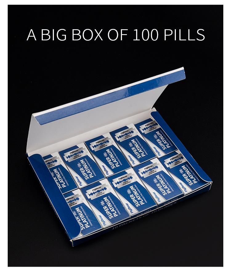 Product Introduction of 100pcs Dorcc Razor Blades Stainless Steel Safety Razor Blades For Shaving Razor Men Shaver Barber Blade DropShipping Clipper Color Pack Smooth 12