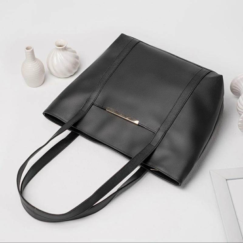 Product Introduction of Tote bag Wanita Kulit Kapasitas Besar Bahan Tebal - Totebag Kulit - Tas Wanita Pengajian Bahu Wanita Kulit PU Polos 0