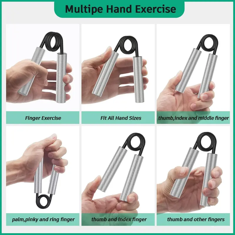 50LB-150LB Metallic Hand Grip Strengthener Set, 3 Counts/set Non-slip Heavy Grip Strength Trainer, Home Gym Hand Strength Training Tool 6