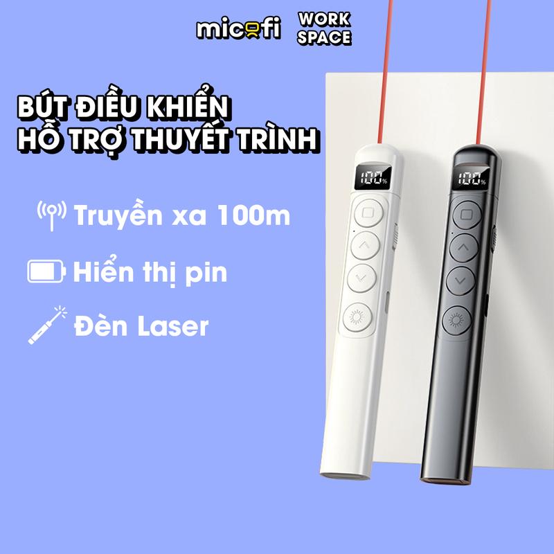 Bút Trình Chiếu Micofi Powerpoint Laser Thuyết Trình Bút Chỉ Máy Chiếu Slide Lazer Bấm Điều Khiển Không Dây 2.4