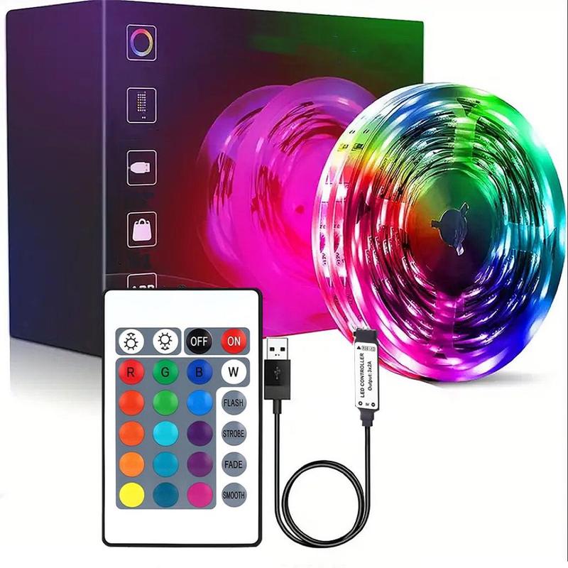 5V LED Light Strip with IR 24 Remote Control, USB Powered RG - TikTok Shop