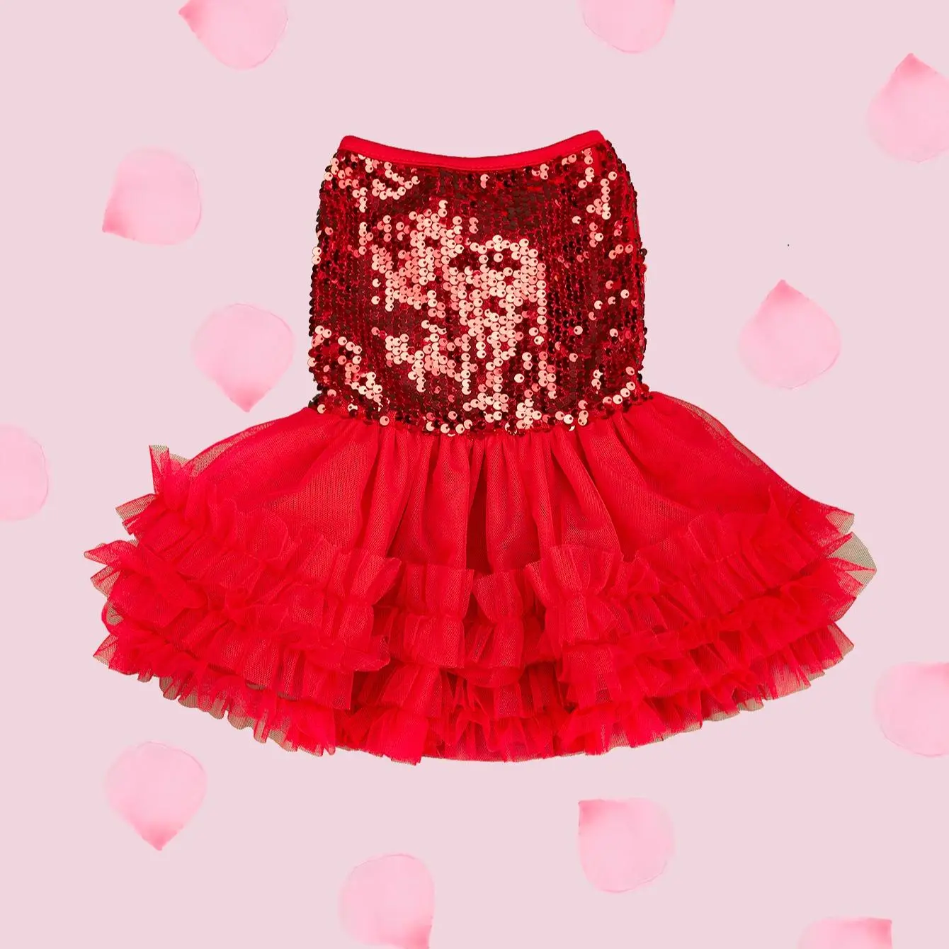Glitter Pet Dress, Red & White Pet Dress, Glitter Pet Dress, Fashion Pet Dress, Dog Clothes