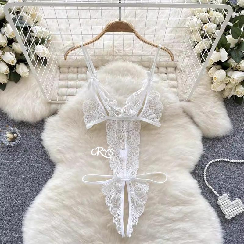 Bộ Đồ Ngủ Ren, Thiết Kế Xuyên Thấu Gợi Cảm, Dây Đeo 2 Dây, Kiểu Áo Liền Quần Hở Đáy eo nịt 5