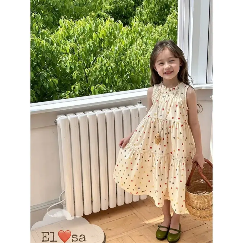 Váy bé gái - Váy Sát Nách Chấm Bi 3 Tầng siêu xinh cho bé gái 1 - 5 Tuổi 1