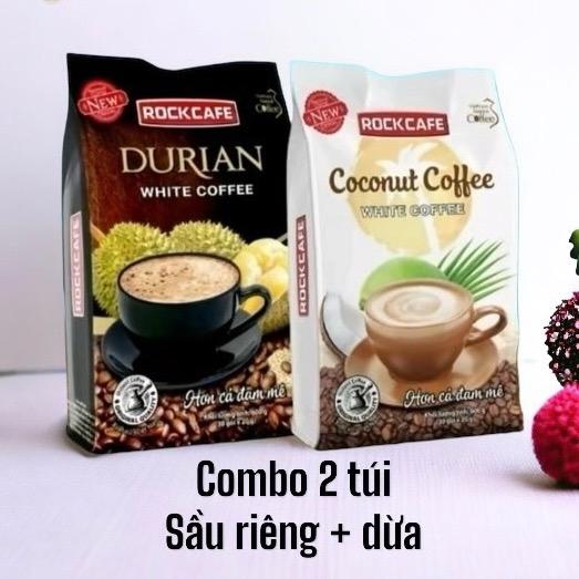( Rock cafe) COMBO 2 TÚI CÀ PHÊ SẦU RIÊNG + DỪA ( 1 TÚI 30 gói x 20g)